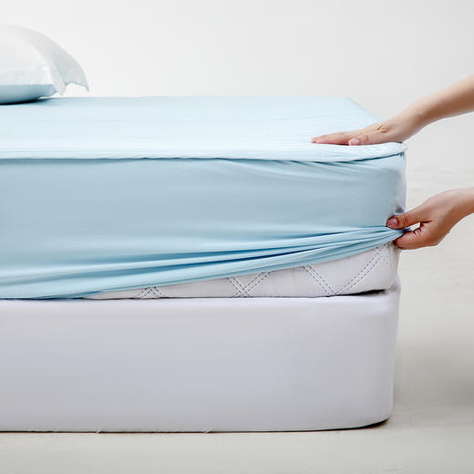 多喜爱 小凉皮冷感笠围席【单件】－灰/蓝【凉感面料】【床笠设计】【可折叠收纳】【可水洗】三明治结构细腻光滑 透气不闷 席子/凉席 商品图7