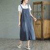 雀说 复古风水洗做旧棉质牛仔背带裙CL1967 商品缩略图0