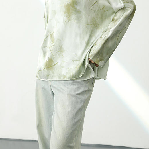 洛诗琳12010新中式气质衬衫2025夏季新款清新国风真丝上衣1005 商品图4