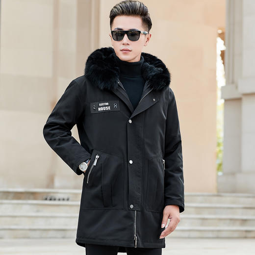 F19289940651150 富铤FORTEI冬季中长款男士外套派克服男皮衣/皮草 商品图2