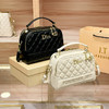 丁摩 包包新款黑色菱格软皮百搭质感高级感女士手提斜挎包5ZF- 商品缩略图2