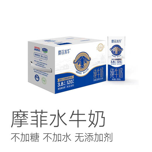 【新老包装随机发】72h内发货【孩子每天主动要喝的牛奶】摩菲水牛奶 来自大理海拔2000多米天然牧场 不加糖 不加水 无添加剂 每盒含7.6克优质乳蛋白 一箱10盒 商品图1
