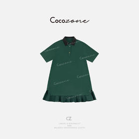 COCO ZONE 刘一一 【100棉】复古POLO领简约连衣裙CD1A0797