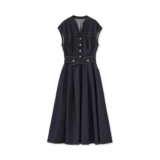 【高货wl】全新升级【铂金会员339/天猫459/差价120】(04953) 洛诗琳新款轻熟复古港风气质修身坎肩裙子冰丝棉牛仔裙 商品图4