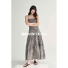 MAISON CECILE复古法式随性格纹/白色收腰显瘦A字吊带连衣裙 商品缩略图2