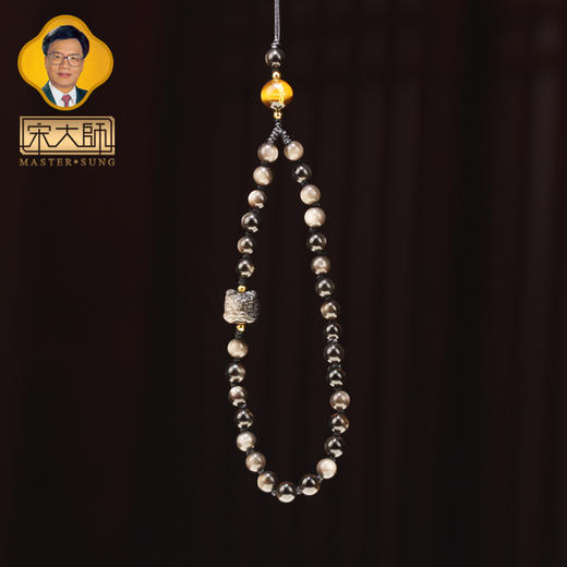 宋韶光大师新款 狮子貔貅 龙龟  银曜石金曜石转珠手链手机挂件 商品图1