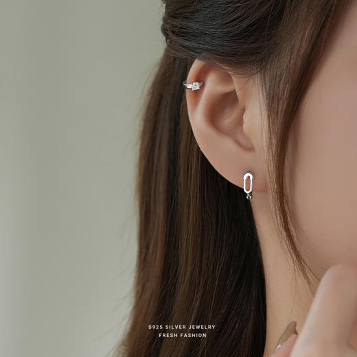 【清怡】s925纯银简约四爪锆石耳环【YXS-E3967】 商品图3