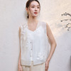 玳莎真丝马甲女2025年夏季新款珠片刺绣新中式国风桑蚕丝背心上衣  FB37002 商品缩略图0