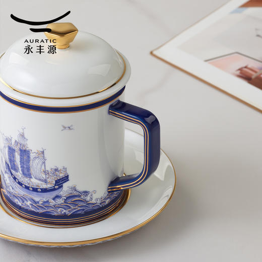 【6F】国瓷永丰源 四海升平三件套盖杯（海浪版） 商品图3