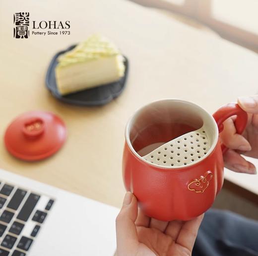 【彼达思】陆宝 祥云如意盖杯 陶瓷商务自带带茶隔办公家用 商品图1