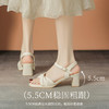 ZHR高跟凉鞋法式粗跟凉鞋2025夏季新款仙女一字带凉鞋方头单凉鞋 商品缩略图3