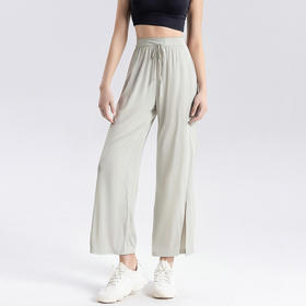 丁摩 桑蚕丝阔腿裤高腰直筒真丝长裤HD25018