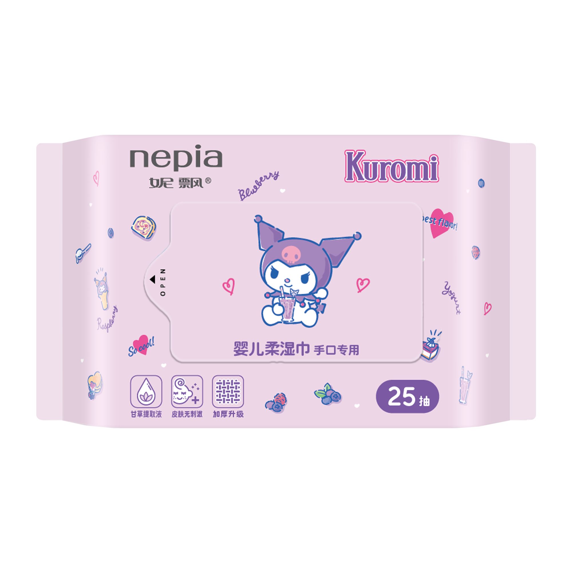 妮飘_婴儿柔湿巾25抽（库洛米手口专用）