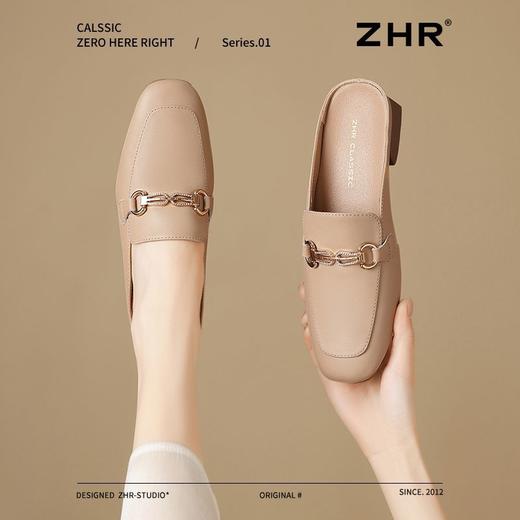 ZHR则则真皮法式衔扣穆勒拖鞋女2025新款复古优雅软底外穿包头拖 商品图8