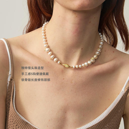 lost in echo2025夏季新款原创独特度假复古金币珍珠项链锁骨链女 商品图2