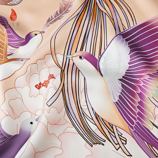 SAINTJOY/上久楷真丝方巾 印花真丝方巾 欢歌 FJS24010 商品图11