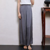 玳莎醋酸高腰阔腿裤女2025年夏季新款垂感裙裤设计宽松通勤直筒裤  FB36312 商品缩略图0