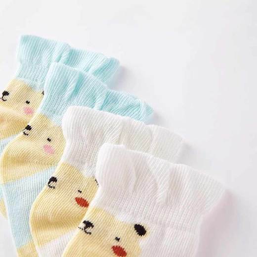 英氏婴儿袜子2双装松口袜四季短袜 YIWAJ11028A01 YIWAJ11029A01 商品图3