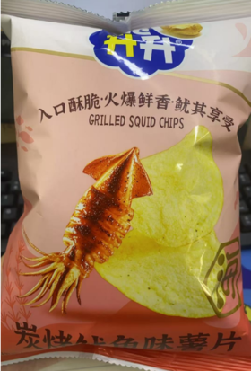 脆升升碳烤鱿鱼味薯片60g