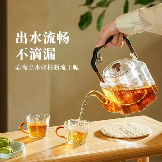 雅集苏窗提梁壶玻璃茶壶透明泡花茶煮茶专用茶具复古高颜值烧水壶1300ml大容量 商品图2