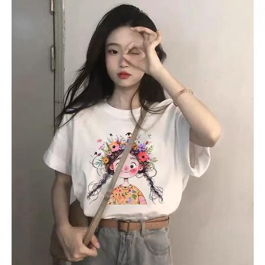 工厂直促价【100%棉】情侣（花冠女孩-大标）柯式印花短袖T恤-喜出 商品图6
