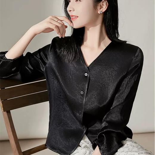 ORIGNAL&CO | 三醋酸不规则龟裂纹新中式系列衬衫/小外套 缎光感醋酸 丝滑垂顺 上身一眼贵！ 商品图6