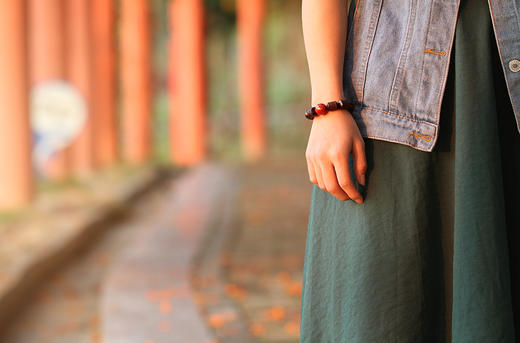 DQ0069°小叶紫檀螺纹桶珠+大漆手串 商品图6