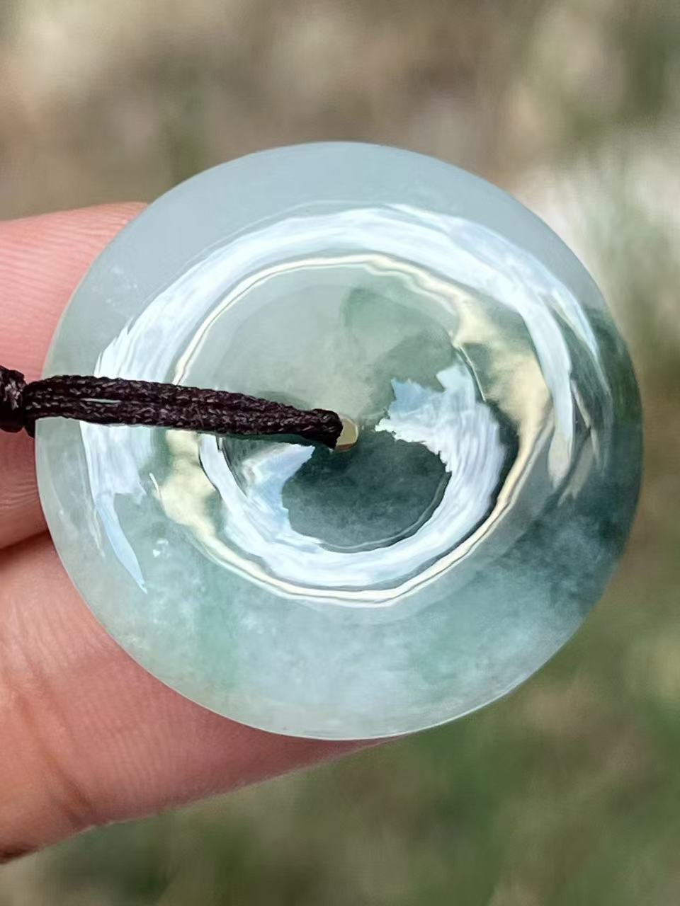 【云意轩】编号：8238  冰种飘兰花平安扣 天然翡翠 附证书