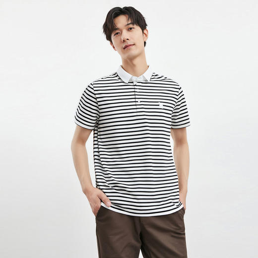 【含桑蚕丝】罗蒙男士夏季休闲商务男士Polo衫短袖男时尚polo衫短袖男 商品图1