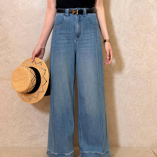 【预售7天】良木礼腰带阔腿牛仔裤（22103） 商品图3