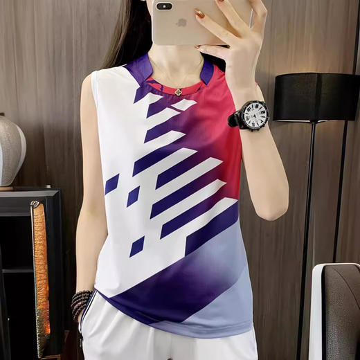丁摩 无袖背心速干衣男女跑步运动休闲t恤情侣款排球乒乓羽毛球服5ZF-6006 商品图0
