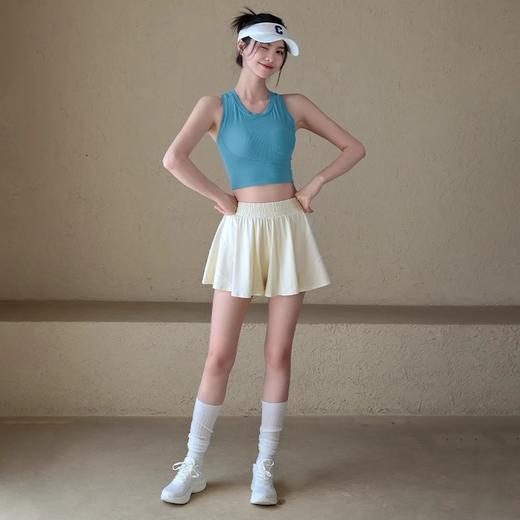 跃牌【周游世界系列】春夏新款瑜伽服女带防走光假两件宽松防晒健身短裤SH3242 商品图4