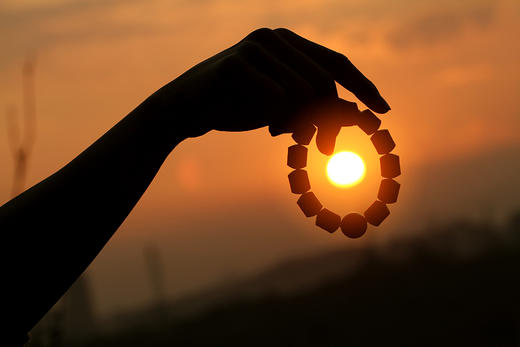 DQ0069°小叶紫檀螺纹桶珠+大漆手串 商品图5