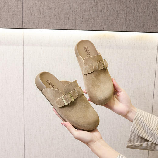 雀说 真皮勃肯鞋女复古小码大圆头休闲鞋968 商品图1