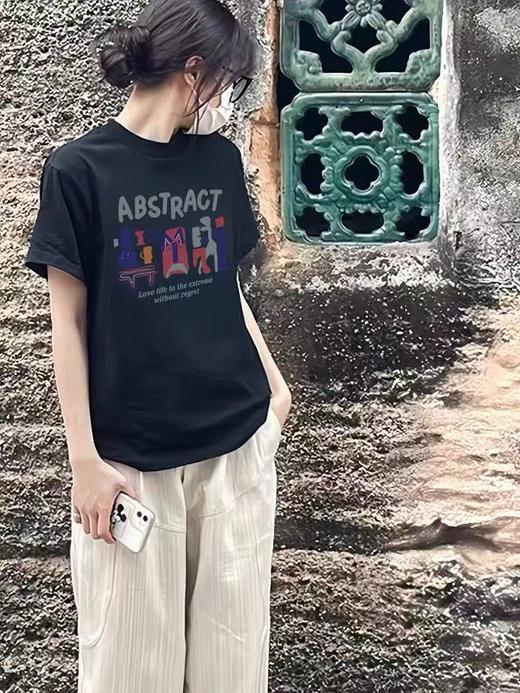 工厂直促价【100%棉】情侣（趣味花瓶-大标）柯式印花短袖T恤-喜出 商品图6