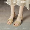 ZHR高跟凉鞋法式粗跟凉鞋2025夏季新款仙女一字带凉鞋方头单凉鞋 商品缩略图4