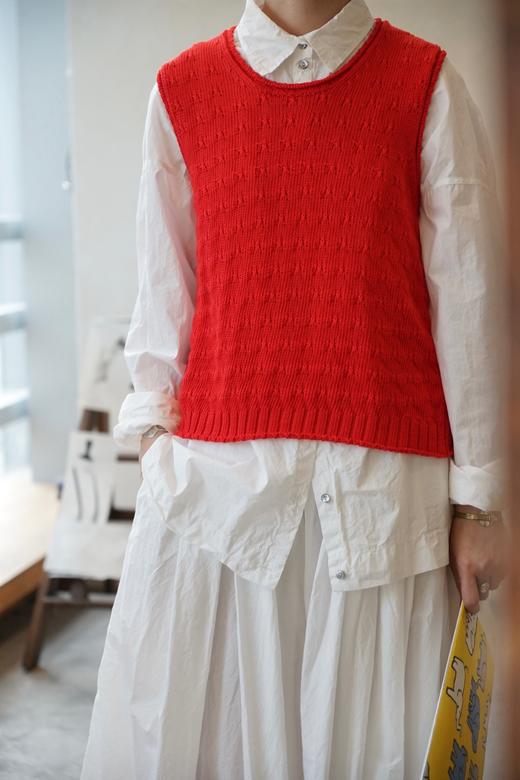 AEQUAMENTE 红色针织背心 商品图4