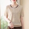 yd-25392025夏季上新洋气短袖针织衫薄款上衣女休闲舒适宽松通勤内搭单穿 商品缩略图1