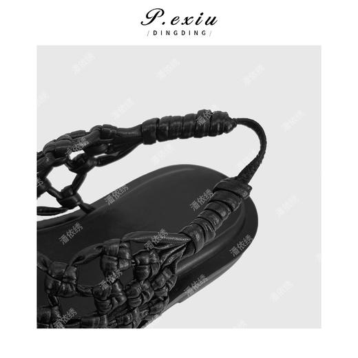 PanYiXiu/潘依绣度假感手工编织镂空包头罗马编织凉鞋 N2503 商品图2