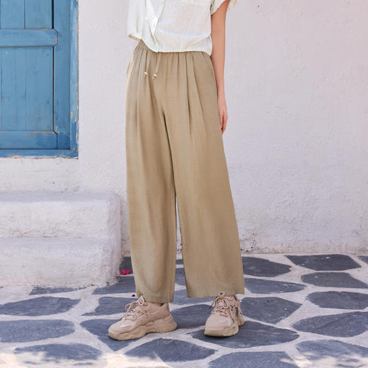 半身缘女裤 夏季轻盈绵软吸湿透气垂感百搭休闲裤252102U10302842 商品图3