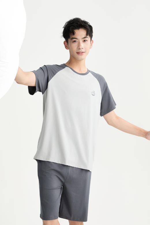 连绵·圆领插肩袖家居服套装 男/女款（无胸垫款） 商品图6