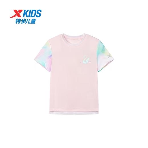 特步儿童女小童短袖针织衫释冰科技676224013112 商品图0