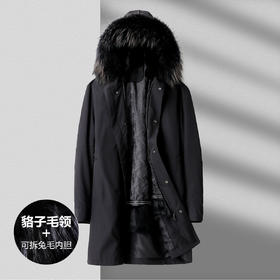 TN0582600115 啄木鸟TUCANO冬季新款男式派克服大衣外套男连帽毛领男式皮衣/皮草