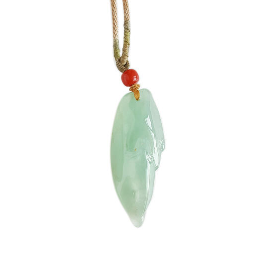 【天然正品】天然细腻冰种随形翡翠配玛瑙单珠吊坠项链030425AH73 现售价：2680 商品图0