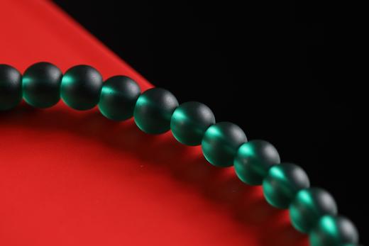 YLLL0010°绿琉璃+沙金钱袋吊坠手串 商品图5