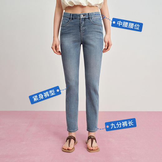 【九分紧身铅笔裤】simplepieces秋冬款SPS牛仔裤女显瘦直筒裤 商品图4