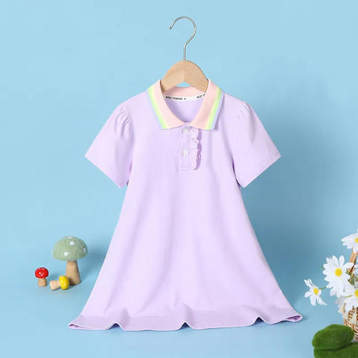 【90-140】女童夏款POLO连衣裙（95%棉+5%氨纶） 商品图1