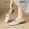 ZHR则则真皮法式衔扣穆勒拖鞋女2025新款复古优雅软底外穿包头拖 商品缩略图5