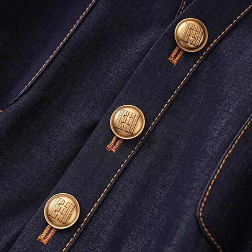 【高货wl】全新升级【铂金会员339/天猫459/差价120】(04953) 洛诗琳新款轻熟复古港风气质修身坎肩裙子冰丝棉牛仔裙 商品图2