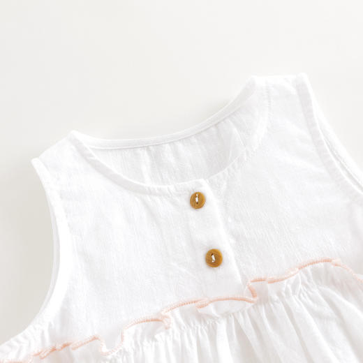 马克珍妮女童甜美花边背心 宝宝T恤纯棉上衣2025年夏装新款550886 商品图4